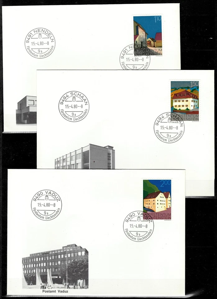 Liechtenstein 1978 ☀ Architecture Houses Mi 694/705 ☀ 13 x First day cover - Image 4 of 4