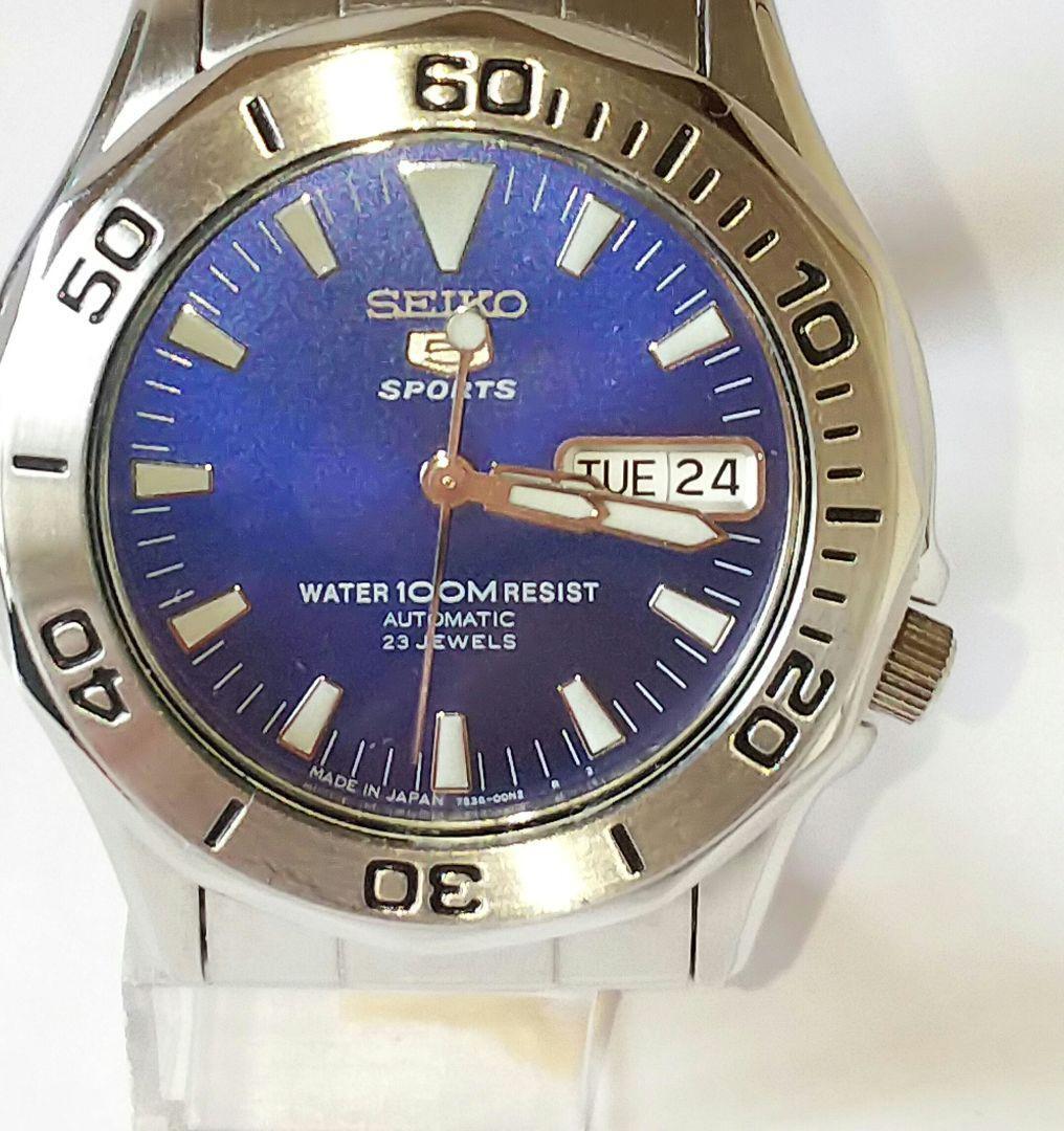 [鑑定済] SEIKO 5 SPORTS 腕時計 7S36-00L0 23石 Seiko 5 Sports 7S36-00L0 SNZC69K1 Day Date 23 Jewels