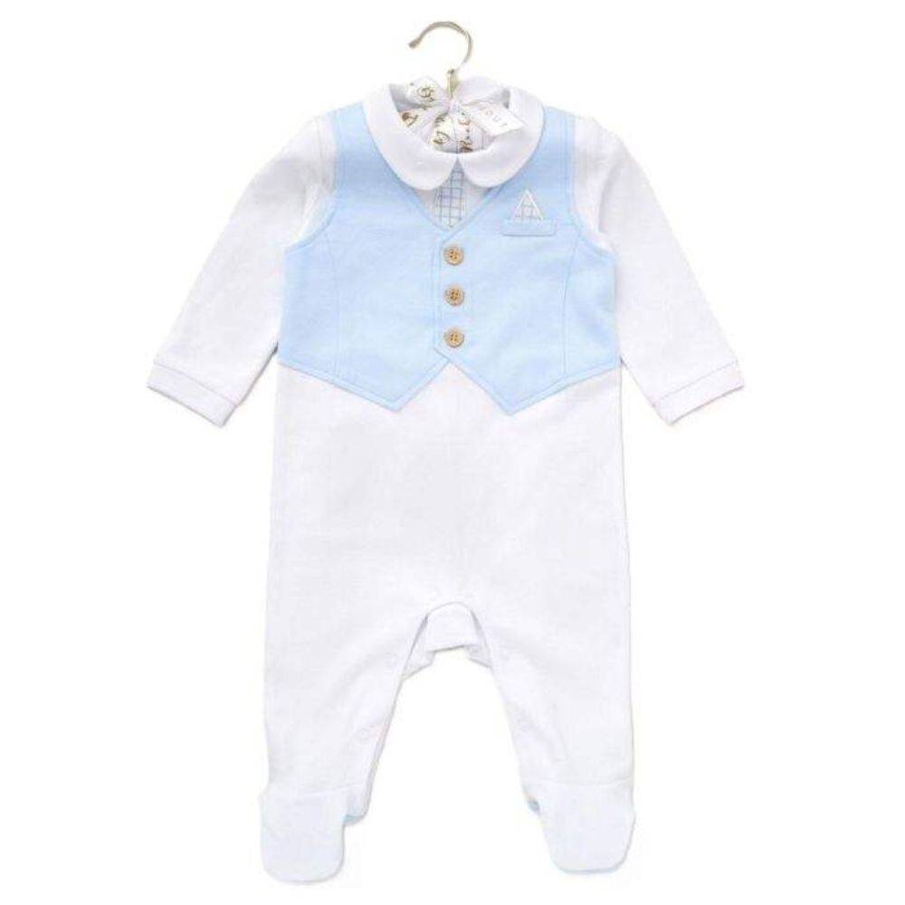 Baby Boys Smart sleepsuit all in one by Rock A Bye Baby 0-12 month