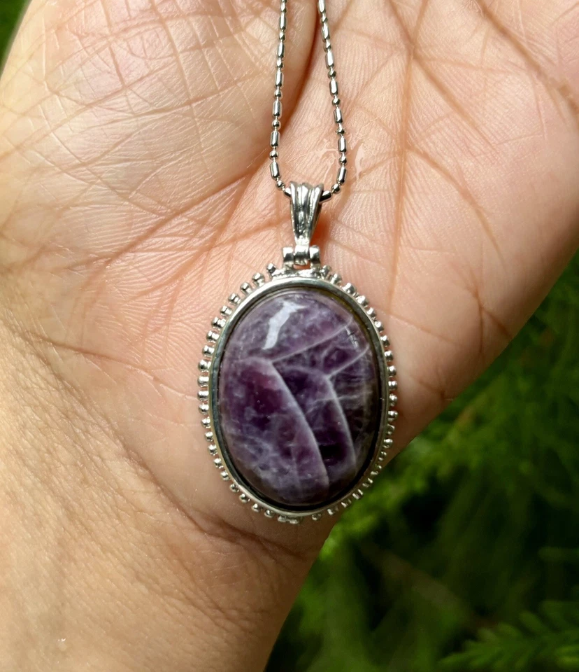 Medallón Colgante Moda Jade Amatista Lleno de Oro Blanco CADENA SURTIDA GRATIS #2 Foto 4 de 4