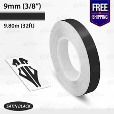 SATIN BLACK 3/8" PIN STRIPE Car Model Motorcycle Decal TAPE Vinyl Sticker 9mm