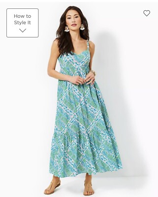 NWT Lilly Pulitzer Good Greef Heidi Maxi Dress Ladies 14 $218 | eBay