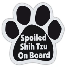 Dog Paw Shaped Magnets: SPOILED SHIH TZU ON BOARD | Dogs, Gifts, Cars, Trucks