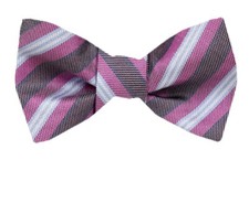 Men's 100 Silk Designer Stripe Self Tie Woven Bowtie- NWT