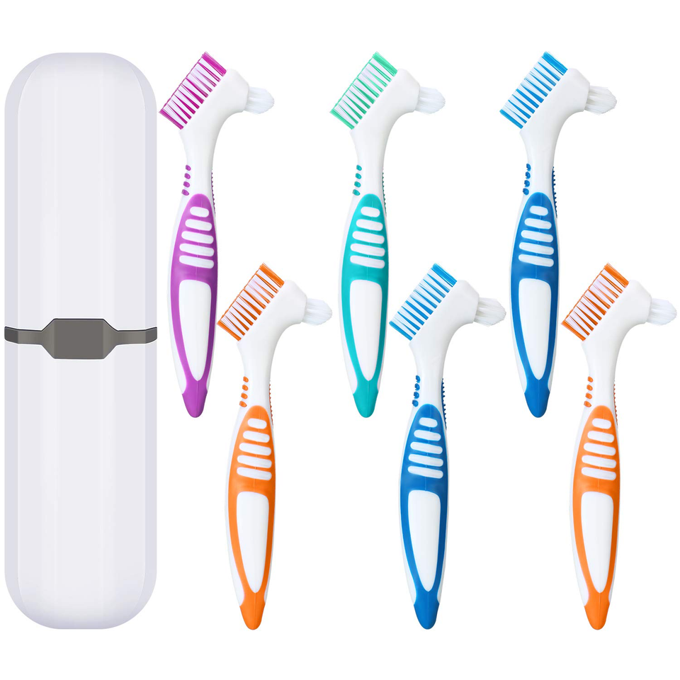 6 Pieces Denture Brush Toothbrush Hard Denture Toothbrush Brush