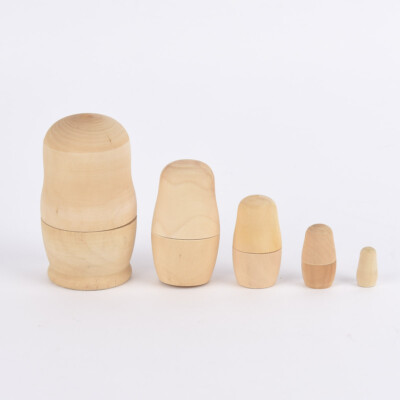 Rico Design Matroschka Puppenrohlinge 5 Stück Holz naturbelassen