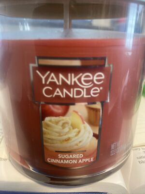 Yankee Candle SUGARED CINNAMON APPLE Tumbler Up to 40-50 Hours Burn Time 12.5oz