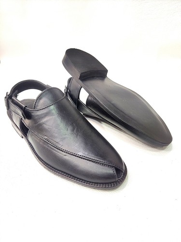 Special Leather Sole Black Peshawari Leather Hand Made Chappal Sandal Flip  Flops | eBay