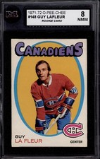 1971-72 OPC #148 GUY LAFLEUR ROOKIE CARD KSA 8 NEAR MINT-MINT
