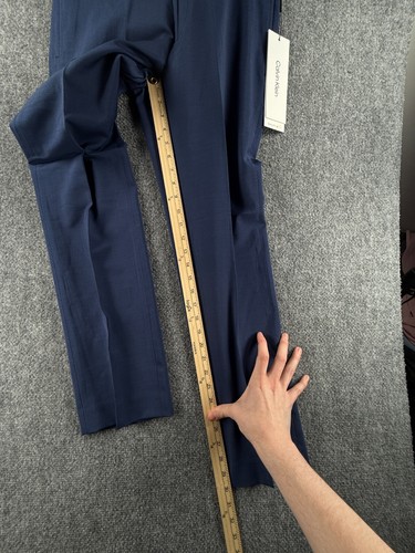 NWT Calvin Klein Dress Pants Navy Blue 30x30 Skinny $135 Wool Spandex Stretch - Picture 7 of 24