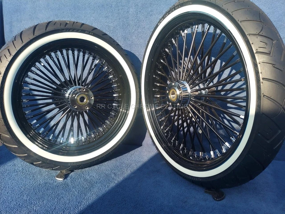 DNA Mammoth 52 Black Spoke Wheels 2 pneus rotores Harley Touring 09-23 Street Glide - Imagem 4 de 4