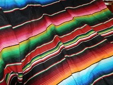 Serape Mexican Blanket Poncho Fringe Bright Colors Measures 40 x 40 in.