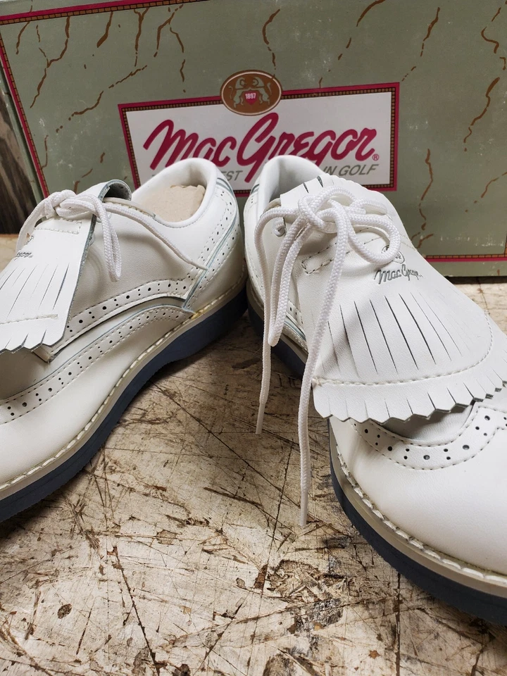 Zapatos de golf MacGregor para mujer talla 9M diseño punta de ala blanco estilo 4000 (m23) Foto 2 de 4