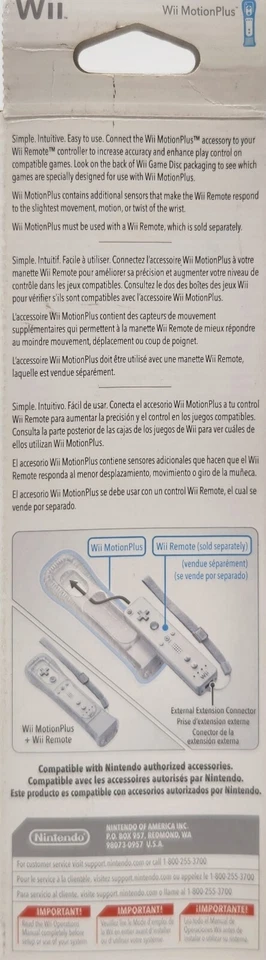 Nintendo Wii Motion Plus Attachment Adapter OEM Original Genuine NEW Open Box - Image 4 of 4