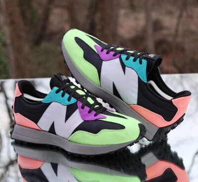 New Balance 327 Black Multicolor Men's Size 13 Paradise Pink