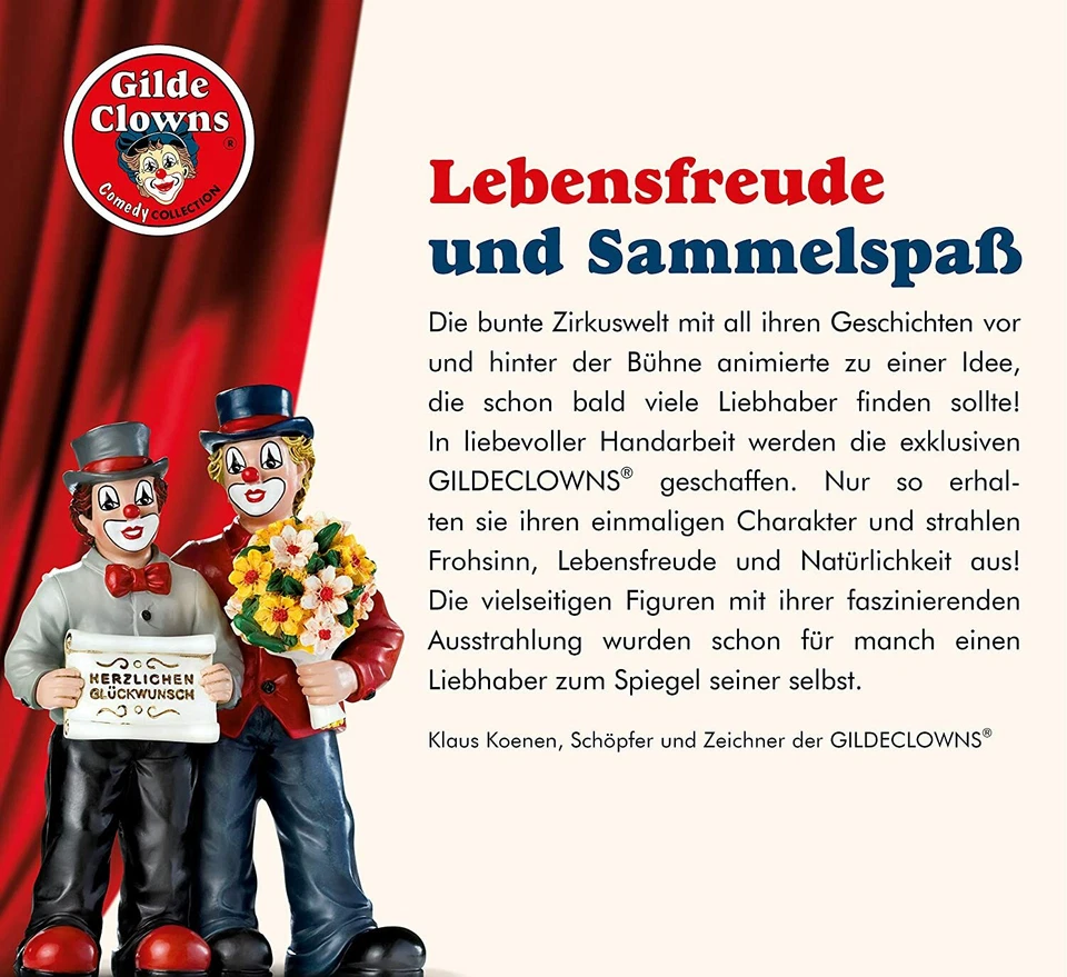Dekofigur Indoor - Clown Junge im Korb - Sammelfigur Gildeclowns Clown-Figur ... - Bild 3 von 4
