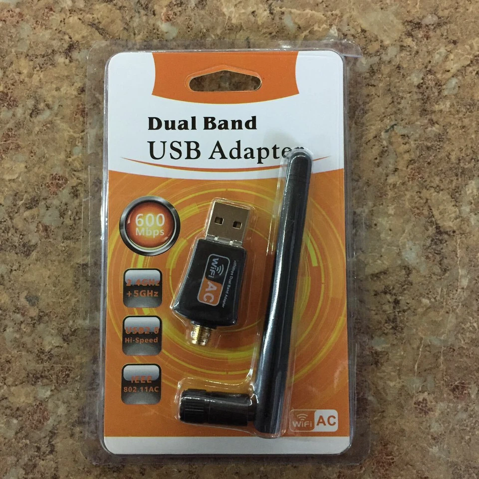 10 Pcs 600 Mbps Dual Band 2.4/5Ghz Wireless USB WiFi Network Adapter w/Antenna - Image 3 of 4