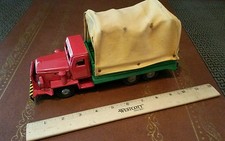 Vintage tin toy canvas truck friction powered S1134 made in japan tin toy lot