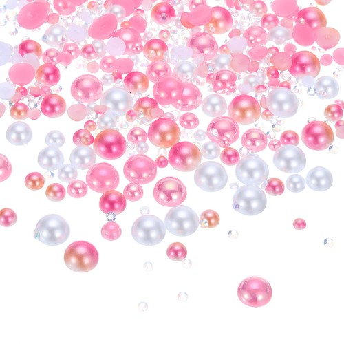 BEEFLYING 60g Mix Halbperlen & Strasssteine Mit Flacher Rückseite – 3mm-10mm, Für DIY, Schmuck & Dekoration