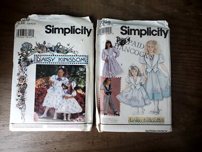 2 Simplicity Patterns Girls Daisy Kingdom 7698 Sz N 10-14, 0626 Sz KK 7,8,10,12