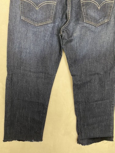 Levi’s 505 Classic Straight Leg Fit Youth Size 18 Dark wash Frayed Hem 5 pocket - Picture 9 of 14