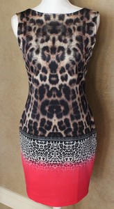 m and s pink leopard print dress