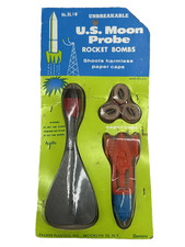 NOS Vintage Cap Bomb Rockets Space Ship Toy Moon Probe Palmer Plastic USA