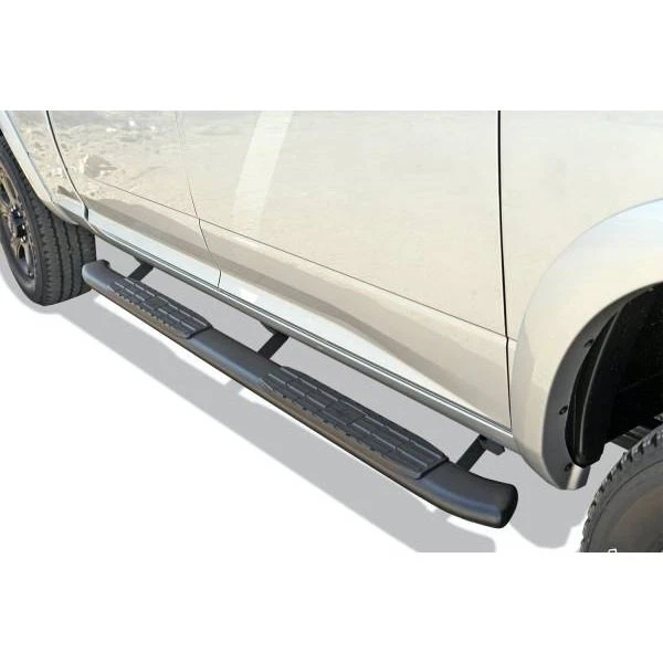 For Ford F-150 15-24 4" Blackout Series Cab Length Black Oval Side Bars — 第 3/4 张图片