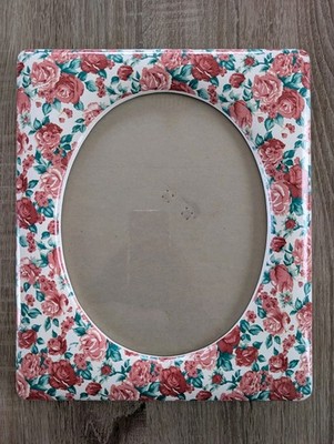Vtg 90s Lavie Ceramic Floral Picture Frame Roses Cottagecore Shabby Chic 8x10