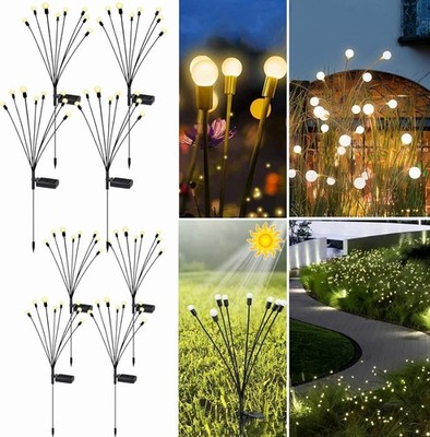 4-Pack Solar Firefly 64 LED Lights Garden Solar Lights for Outside Waterproof