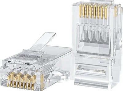 CableCreation Cat6 RJ45 Stecker 100 Stück Vergoldete Crimpstecker UTP Ethernet
