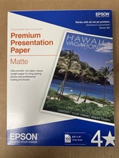 Epson Ink Jet Printer Premium Presentation Paper Matte 8.5 x 11 100 Sheets, New