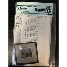 Buckeye Designs Cross Stitch Kit Mountain Landscape Hardanger Cloth DMC Floss