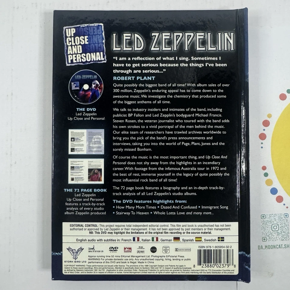 Led Zeppelin DVD & Book Set Up Close And Personal Storm Bird Biography Analysis - Image 3 of 4