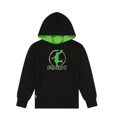 AND1 Boy's Black Double Team Athletic Hoodie Size XS (4-5) New