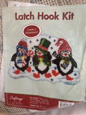 Craftways Jolly Penguins Christmas Latch Hook Rug Kit 38x26 550025 Winter Snow
