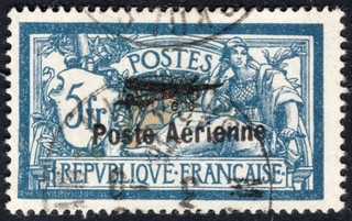 FRANCE: 1927 AIR 5f Deep Blue & Buff Sg 456 Very Fine Used Cat £300
