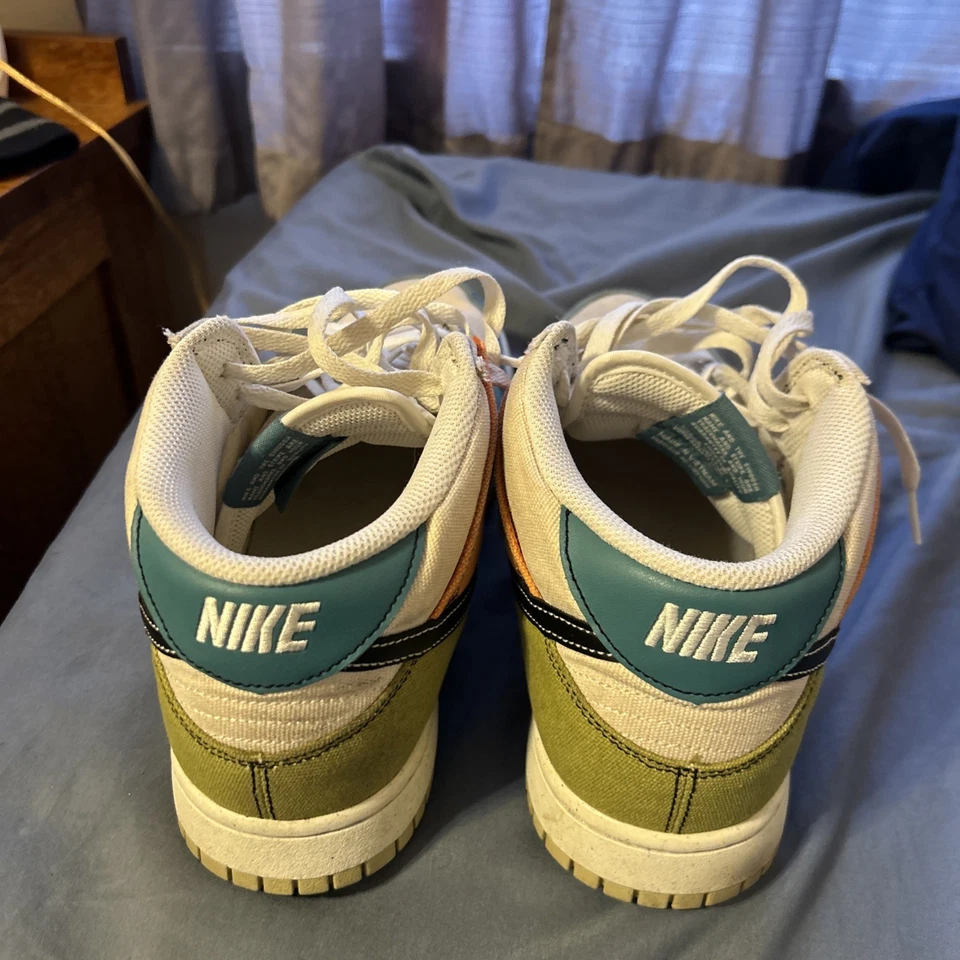 Nike Dunk Mid Pale Ivory Multi-Color Size 11.5 Worn - Image 2 of 4