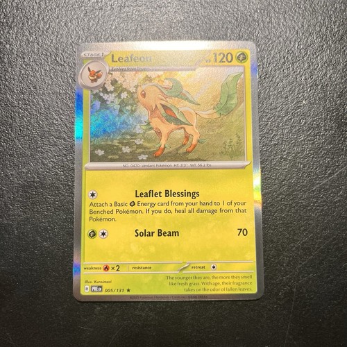 2025 Pokemon SV Prismatic Evolutions Leafeon Reverse Holo Poke Ball #005/131 NM