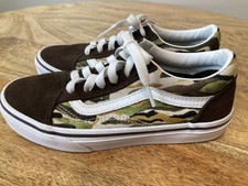 Vans Camo Chocolate White Shoes 500714 Old Skool - Boys Size 2.5