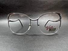 Vintage Viva L60 Half Rim Silver Tortoise Ladies Glasses 53-17 Eyeglasses 80  s