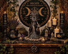 Hecate Greek Goddess Of Magic W Her Hounds Statue Figurine