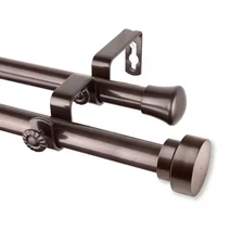 Topper 28 In. - 48 In. In. - Double Curtain Rod Cocoa