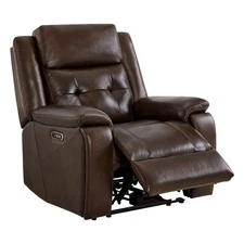 CHITA Genuine Leather Recliner Chair Wall Hugger Recliner w/Headrest,Cup Holders