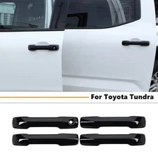 For Toyota Tundra 2022-2025 ABS Gloss Black Exterior Door Handle Cover Trim 4PCS