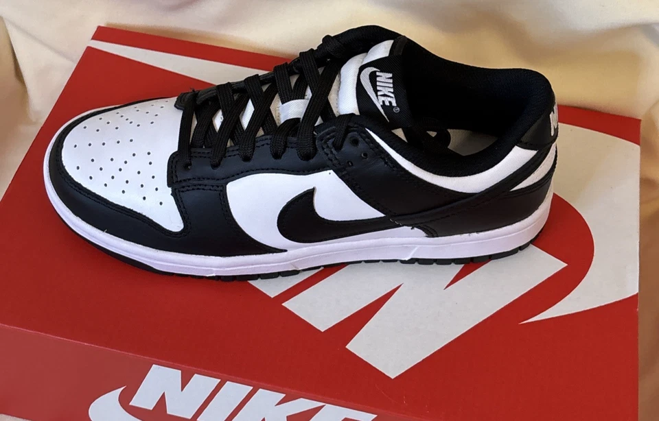 Tênis Nike masculino tamanho 8 Dunk Low Panda (DD1391 100) branco/preto-branco novo na caixa - Imagem 4 de 4