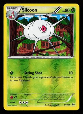 Silcoon 4/108 Reverse Holo Uncommon Roaring Skies Pokemon Card
