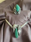 VTG Native Malachite Sterling Silver  Bracelet Plus Ring