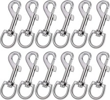 Swivel Snap Hooks, 12 Pcs Metal Heavy Duty Dog Leash Clasp Stainless Steel, M...