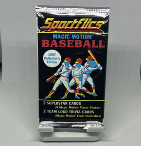 Sportflics Magic Motion MLB Baseball 1987 Collectors Edition Pack. 5 Cards/1 Pk